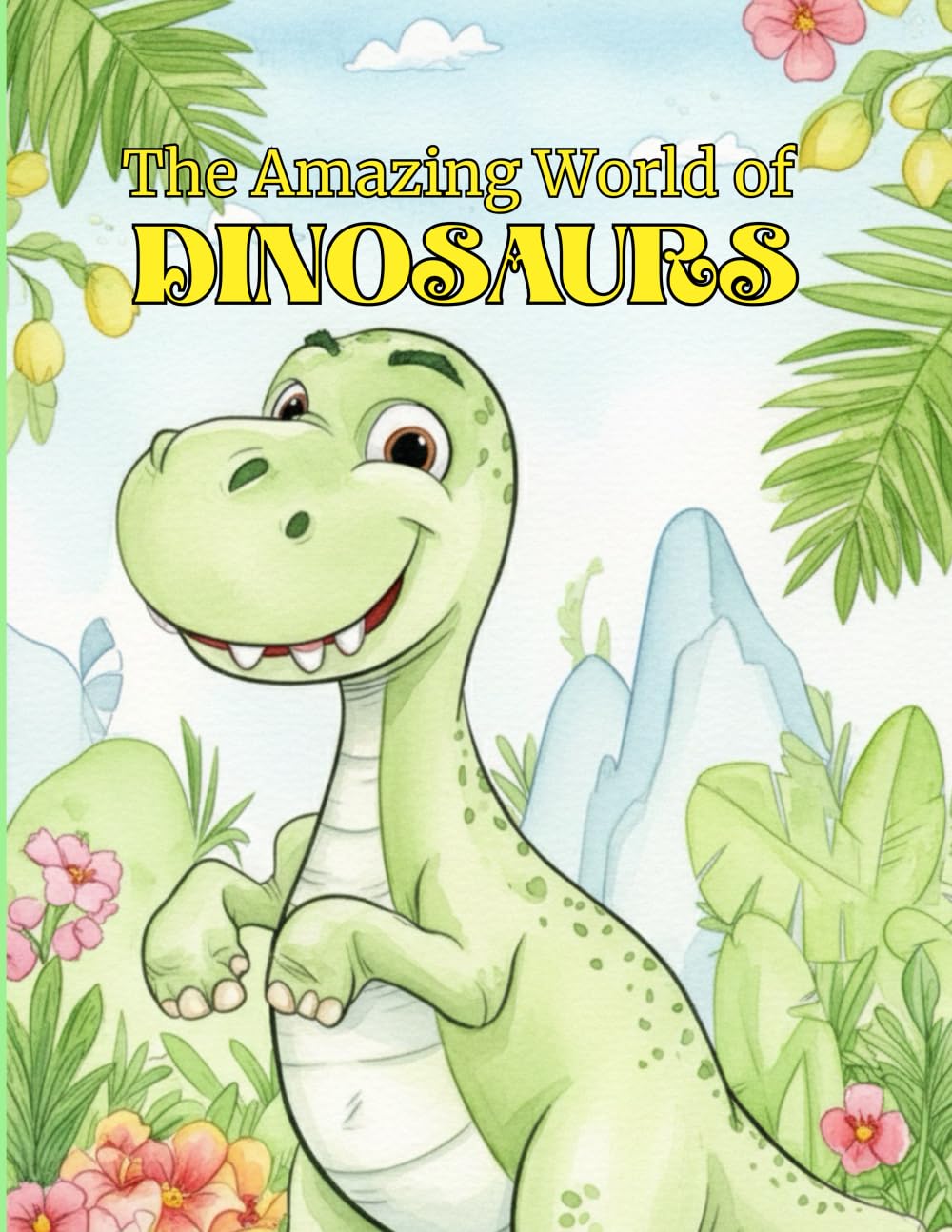 The Amazing World of Dinosaurs: A Cute Dinosaur Coloring Book for Kids with 40 Fun and Simple Illustrations.