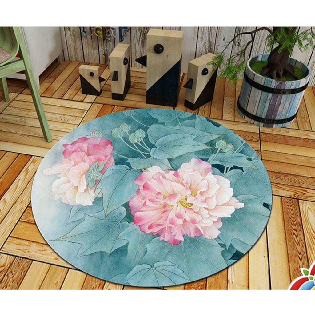 Tapis frais style rural chinois circulaire et antidérapant de format compact 80 * 80Cm