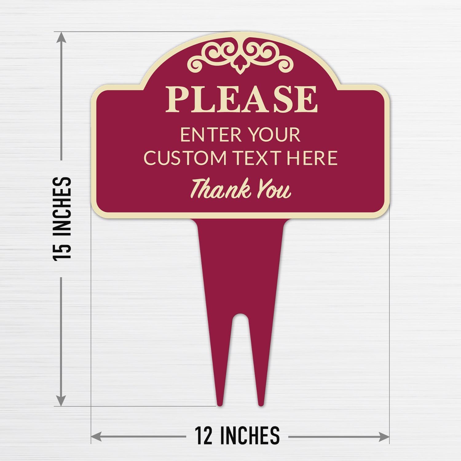 Custom Yard Signs No Trespassing, Personalized Inground Sign For Outdoor Use Square, 12x15 Inches, Aluminum Composite Made in USA