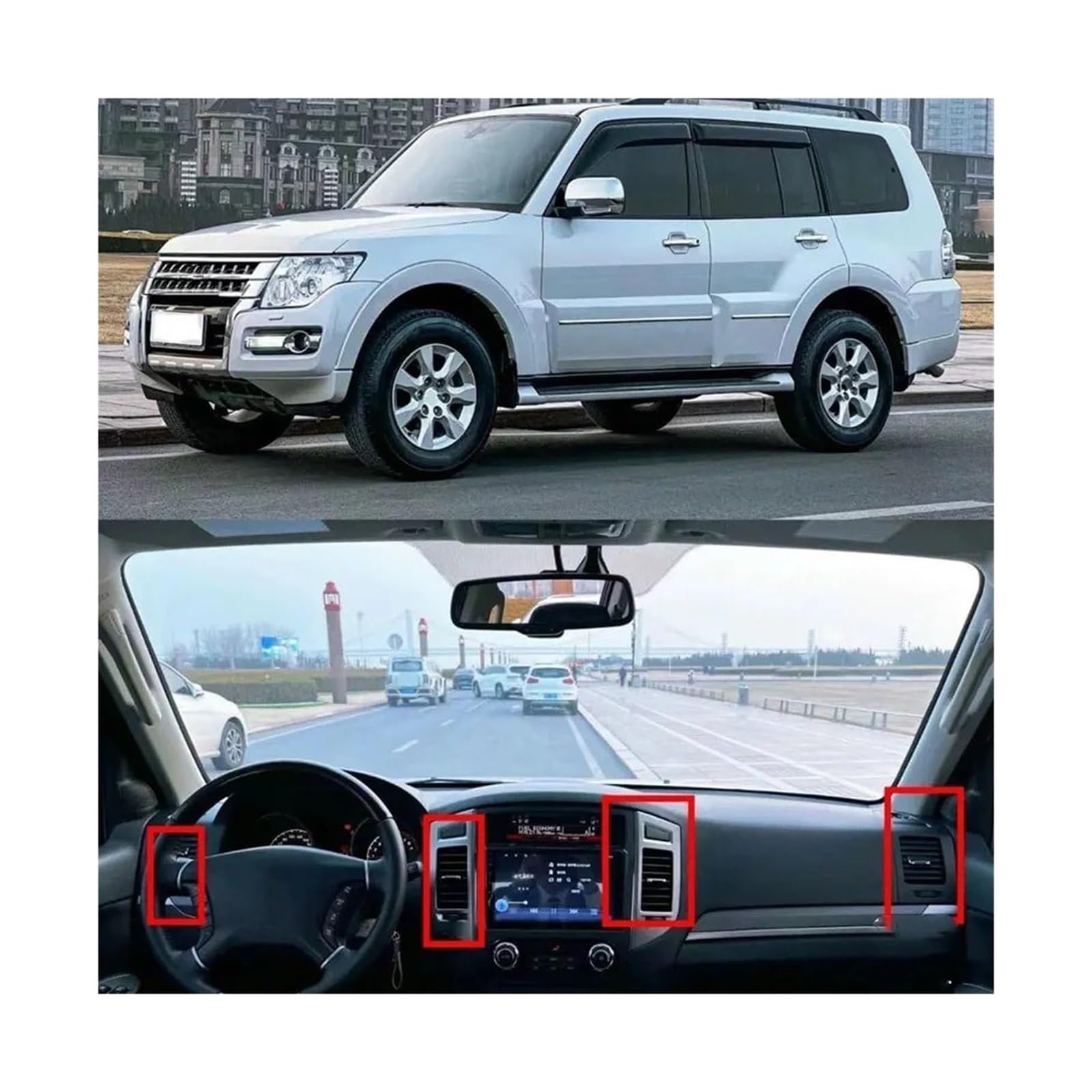 Auto Griglia Bocchette Aria Condizionata Per M&ITSUBISHI Per Pajero Per Montero 2006-2022 Bocchetta Di Ventilazione In Argento Pannello Strumenti Climatizzatore 1 Pezzo Griglia Per Auto(Right)