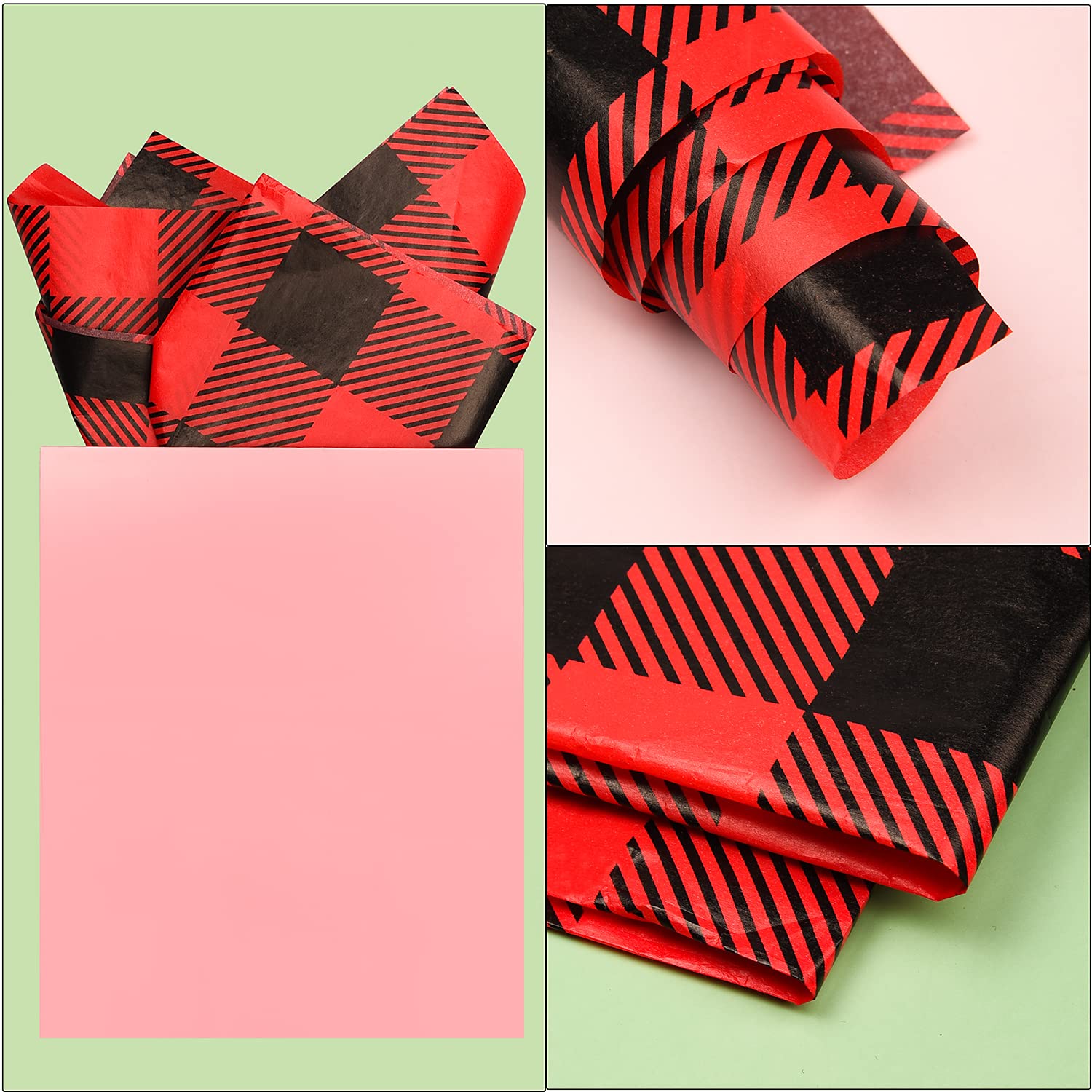 Hjvvr Carta Velina Natalizia 20 Fogli – Rosso E Verde 50x35 Cm, Confezione Regalo Per Feste