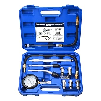 Petrol Gasoline Engine Compression Tester Kit; 300 Psi Engine Cylinder Compression Tester with M10 M12 M14 M16 M18
