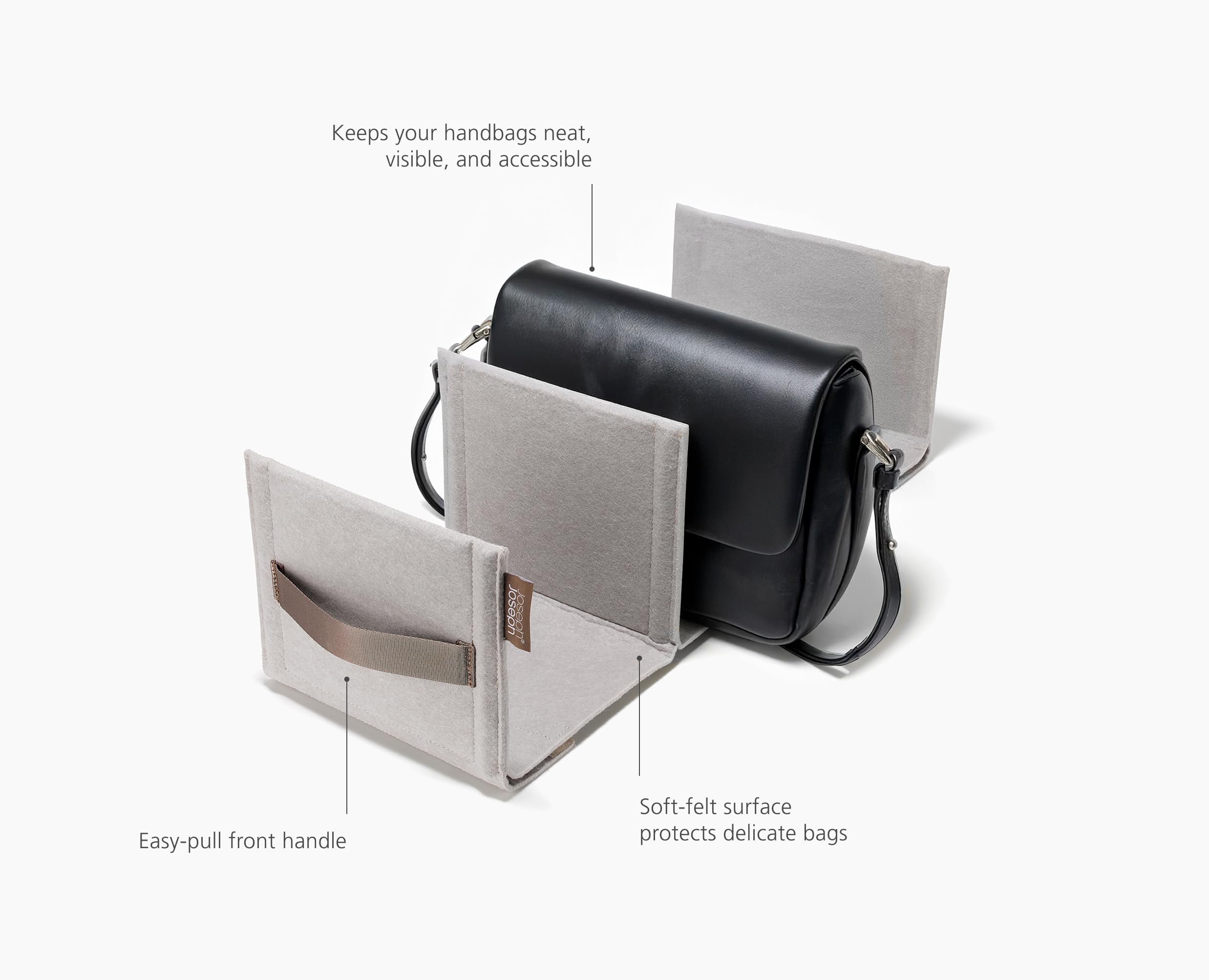 Joseph Joseph Orderly Organizer per Borse da Armadio, Divisori in Feltro, Design Salvaspazio per Guardaroba Ordinato