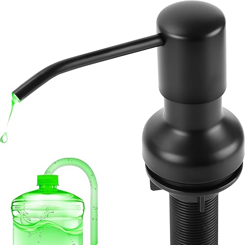 Dispensador de jabón para fregadero de cocina, dispensador de jabón para fregadero con vástago roscado más largo, tubo de extensión de 47 pulgadas