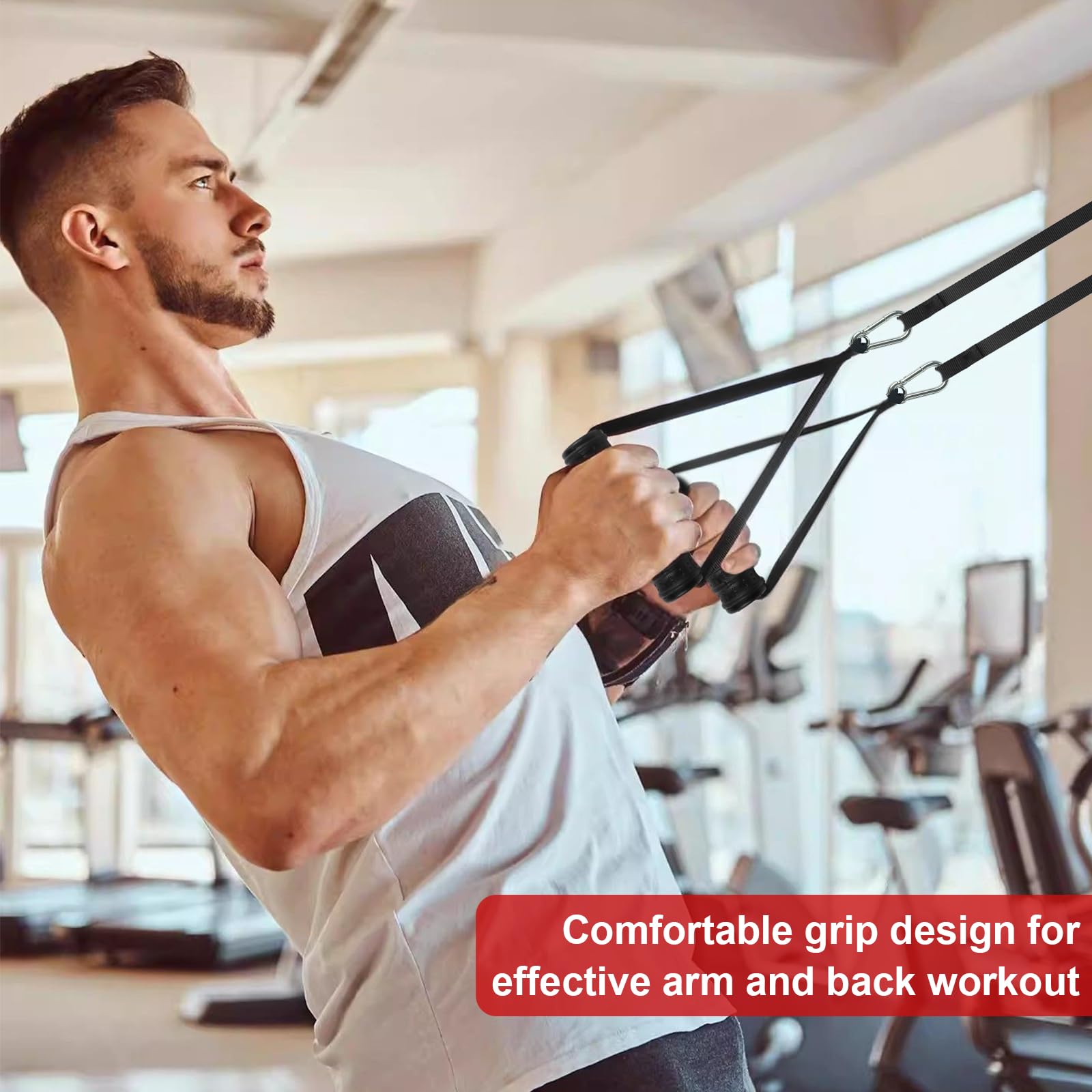 Attrezzi Palestra Casa, Corda Tricipiti Palestra, Corda di Resistenza per Esercizi per I Bicipiti, Palestra Accessori, Attrezzi Palestra Casa Multifunzione