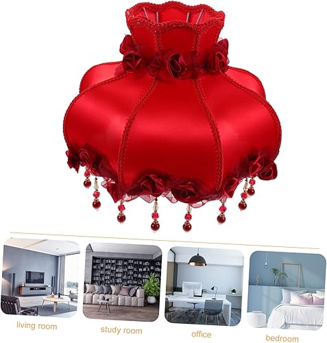 Miniatura 5 de Housoutil Pantalla de lámpara retro europea para casa de campo, accesorio de pantalla de lámpara bohemia, pantalla rústica, pantalla de lino,