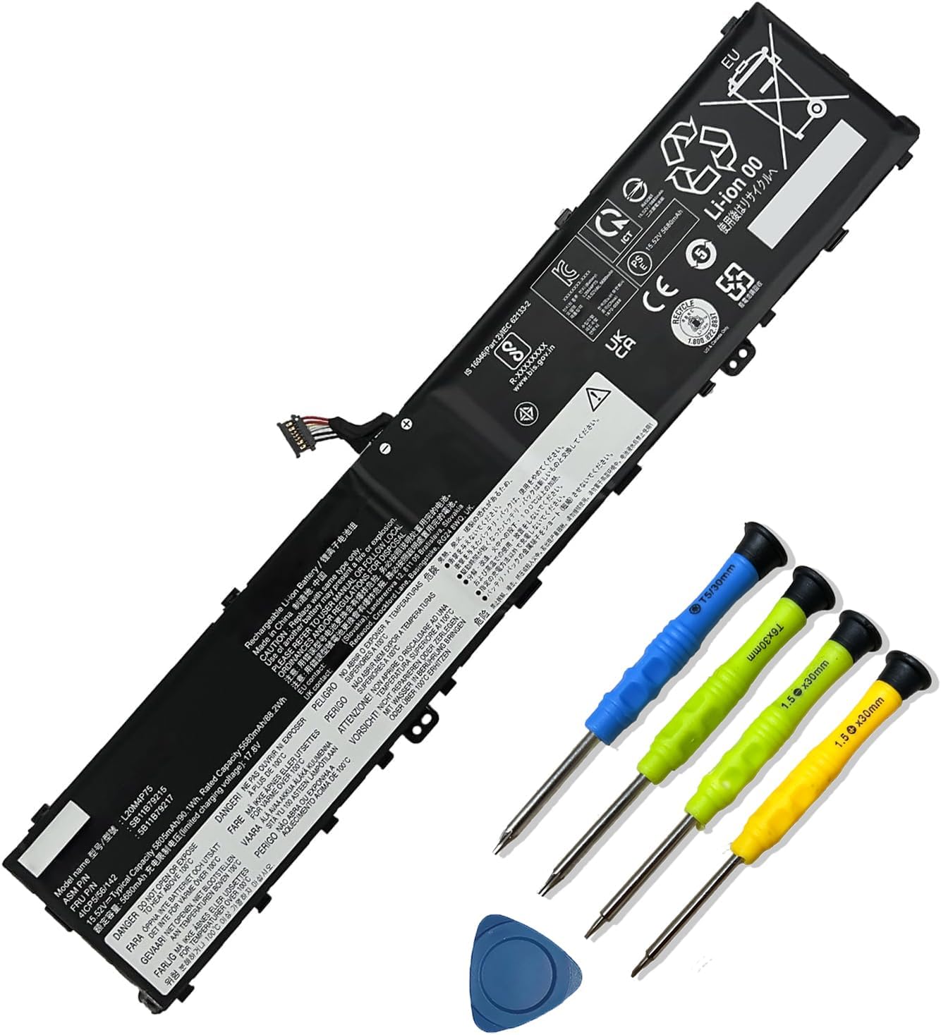 L20M4P75 Battery Replacement for Lenovo ThinkPad X1 Extreme P1 4th 5th Gen Series L20D4P75 5M11E25313 5M11E25314 SB11B79215 SB11B79216 5B11B79217 5B11B79218 15.52V 90.1Wh 5805mAh