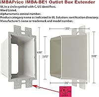 Vista 2 de iMBAPrice IMBA-BE1 - Extensor de caja de toma de corriente eléctrica no metálica de 1 banda para accesorios de receptáculos de interruptor