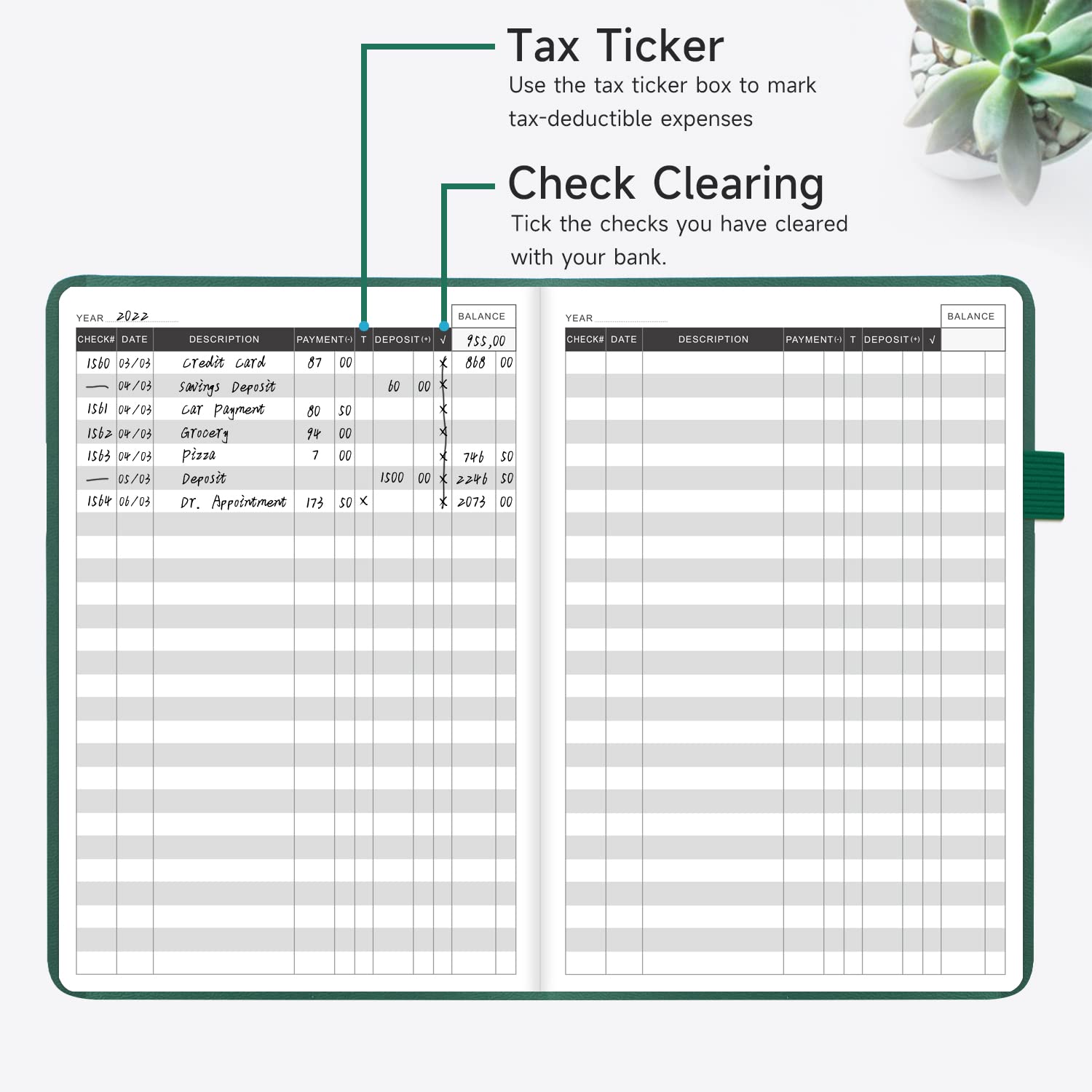 Premium 120gsm Non-bleed Paper Checkbook KUMEER - Hardcover Checkbook ...
