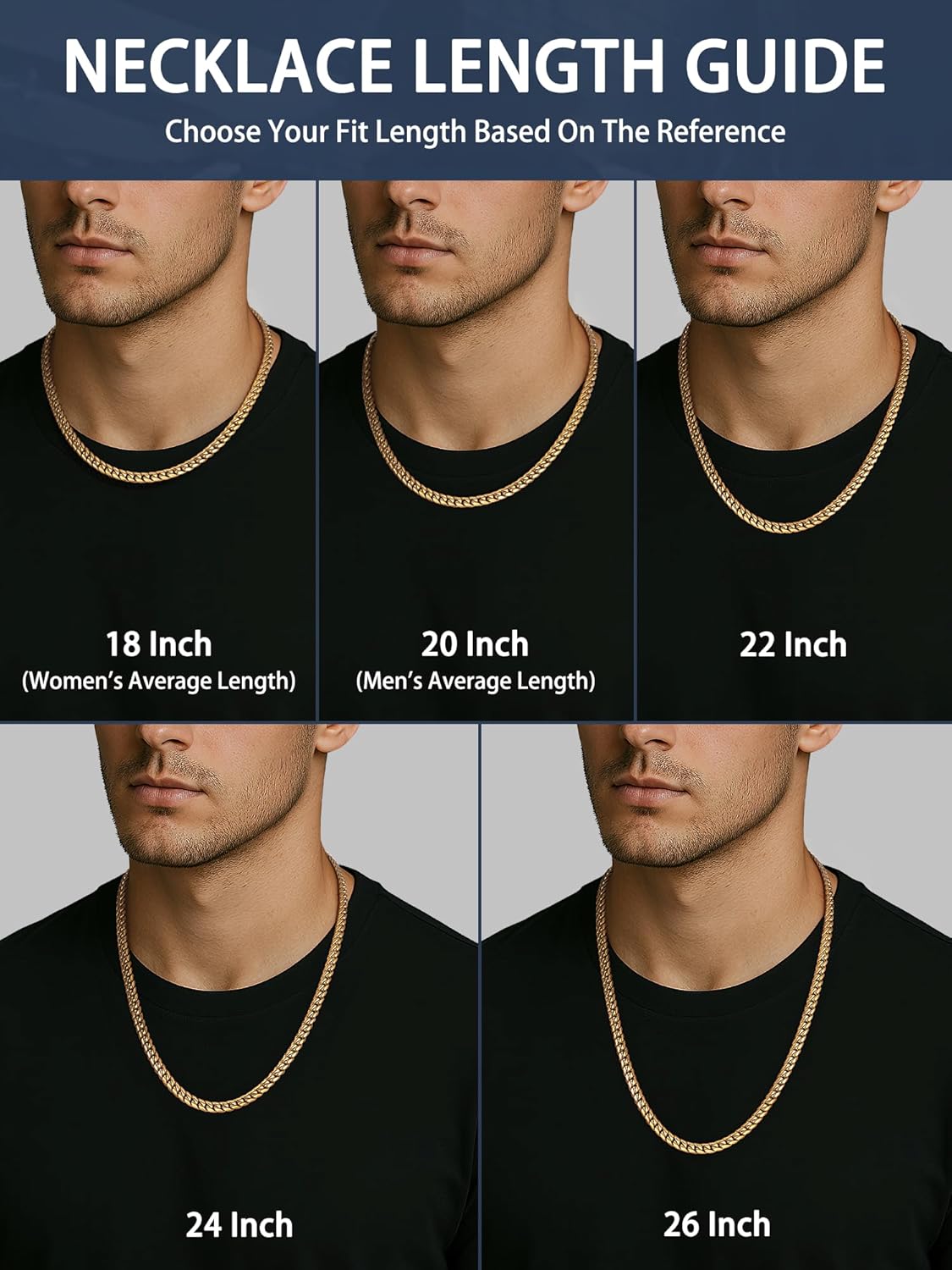 Jewlpire 5mm 7mm 9mm Silver Tone/18k Gold Plated Cuban Link Chain Necklace for Men Boys, Stainless Steel Chains for Men with Push-lock Clasp, Luxury Mens Jewelry with Gift Box, 18 20 22 24 26 Inch - Image 4