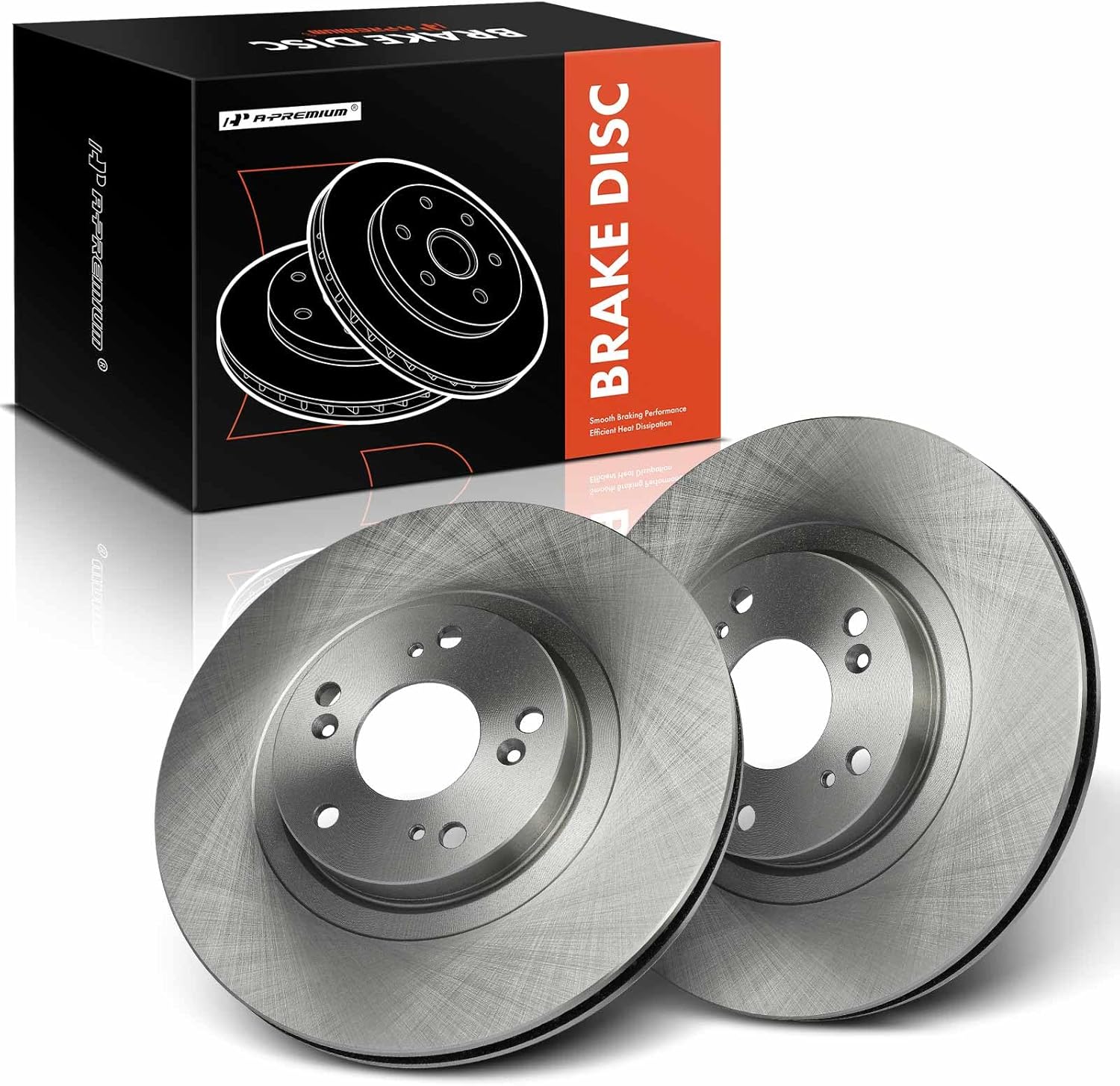 A-Premium 11.81 inch (300mm) Front Vented Disc Brake Rotors Compatible with Select Honda and Acura Models - Civic 2006-2015, CR-V 2005-2006, CSX 2007-2010, ILX 2013-2015, RSX 2002-2006, 2-PC Set