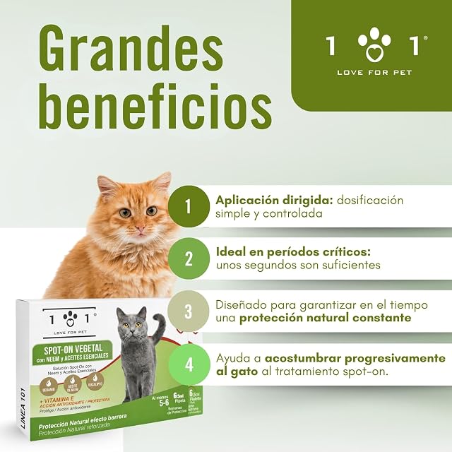 Foto 5 de 7 de Pipetas Antiparasitarias Gatos 6 de 0,5ml Aantipulgas Gato contra Garrapatas y Mosquitos