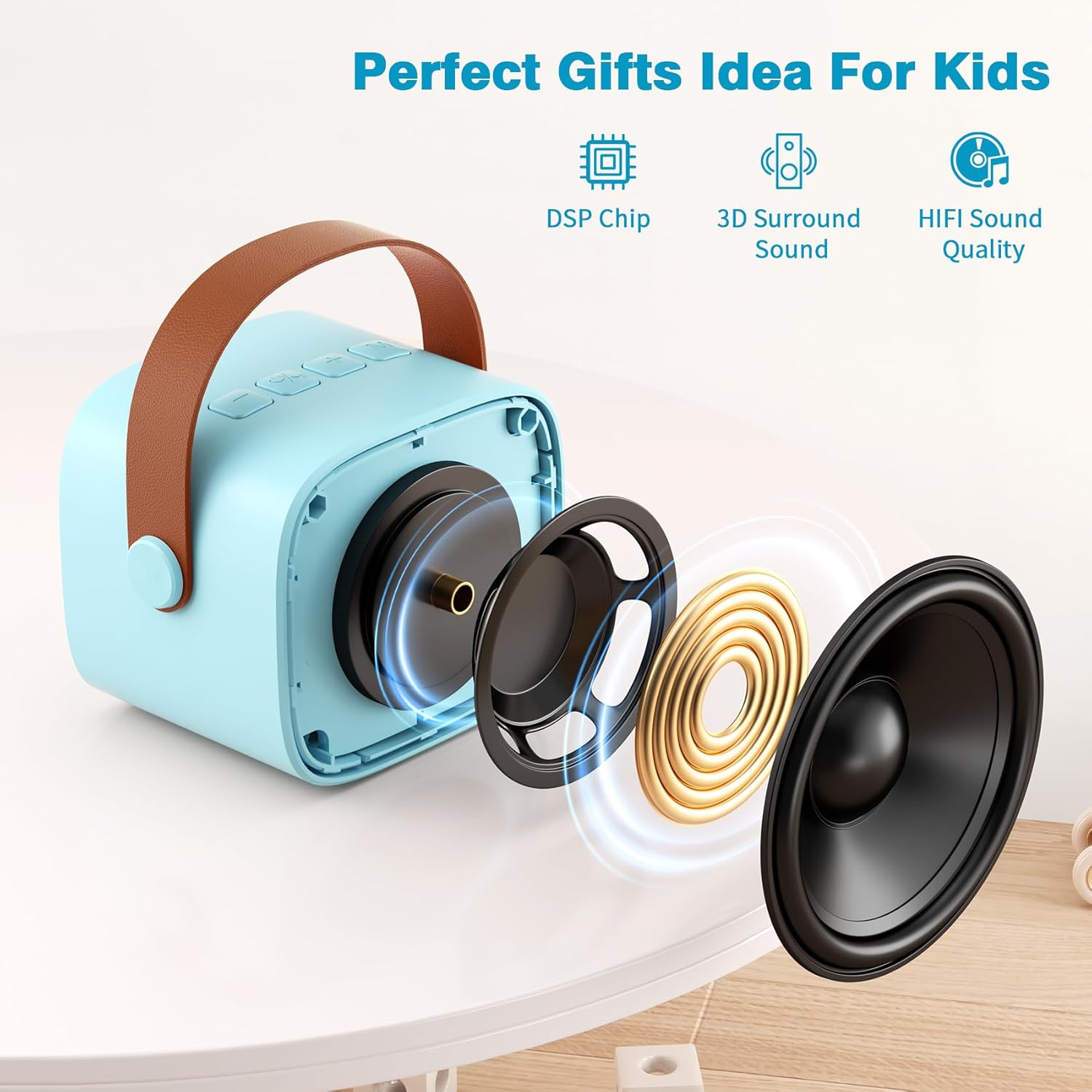 Mini Karaoke Machine with 2 Wireless Microphones, 2026 TOP Kids Portable Bluetooth Karaoke Machine for 3, 4, 5, 6, 7, 8, 9,10,11,12+Year Old, Christmas Birthday Gifts for Girls Boys Adults Home Party - Image 5