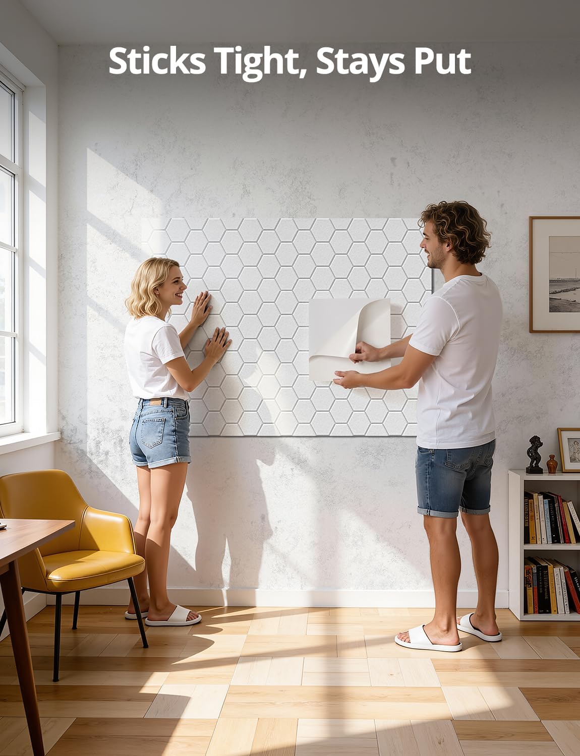Kuchoow Acoustic Soundproof MlV Wall Panels Noise Blocker For Ceiling, Hexagon 12 Pack Self Adhesive Sound Absorbing and Proofing Dampening White Decorative Tiles for Room, Bedroom,Studio Recording