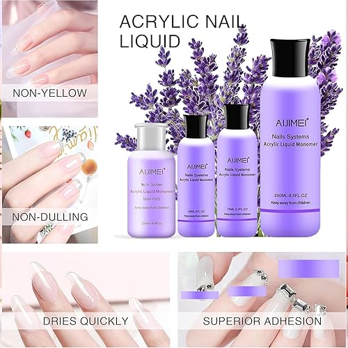 Miniatura 4 de AIJIMEI Monómero acrílico líquido acrílico 2.0 fl oz 2OZ Monómero líquido acrílico para polvo acrílico Monómero líquido de uñas acrílicas para uñas