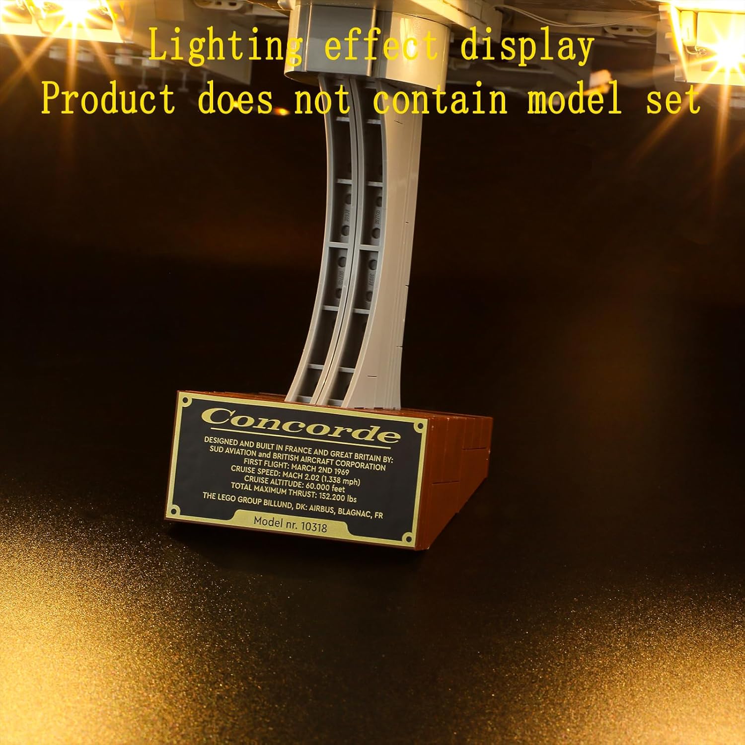 GEAMENT LED Light Kit Compatible with Lego Concorde - Lighting Set for Icons 10318 (Model Set Not Included)