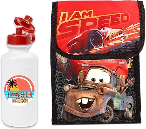 Miniatura 3 de Disney Cars Mochila y lonchera - Juego escolar para niños  Deluxe 16 pulgadas Disney Cars School Bag con lonchera aislada, botella de agua,