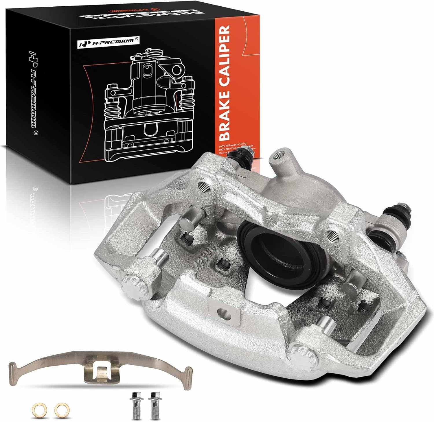 A-Premium Disc Brake Caliper Assembly with Bracket Compatible with Mercedes-Benz C350 09-14, E250 14-16, E350 10-16, E400 13-17, SLC300 16-, RWD - Front Passenger Side