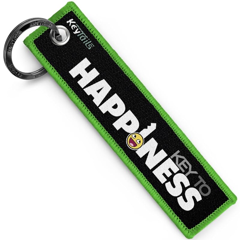 Chaveiro tag têxtil dupla face KEYTAILS verde para carro, moto, scooter, ATV e UTV