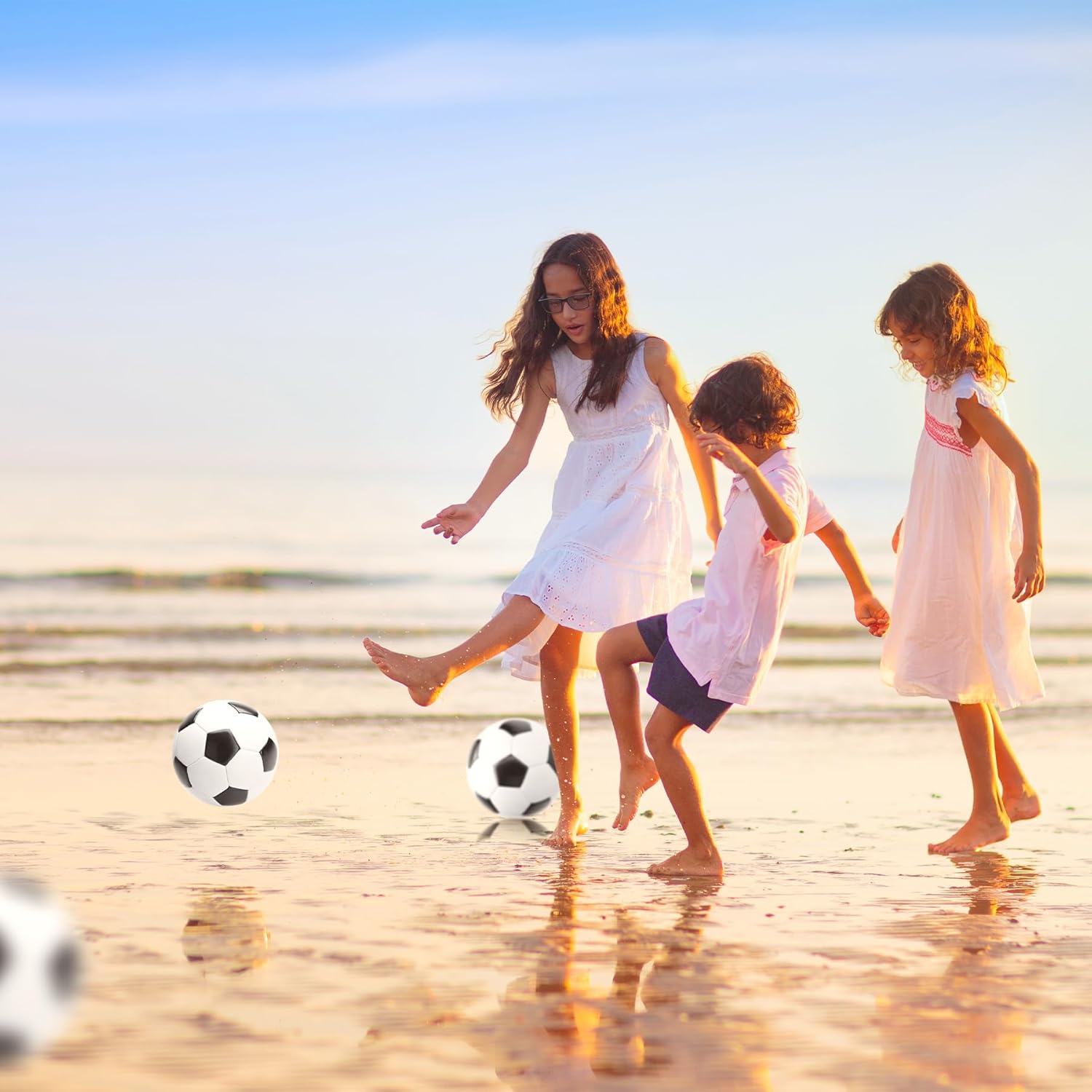 Soccer Ball Size 5 Size 4 Size 3 Size 2 with Pump Deflated - Single, 2 or 3 Pack Official Size Indoor Outdoor Training - Gift for Toddler Kids Youth Teens Adult 1-3 5-8 8-12 12+ Years Old Boys Girls