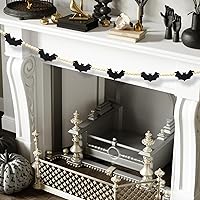 Vista 4 de Gistome Halloween Hanging Decorations Indoor - Felt Bat Wooden Beads Garland