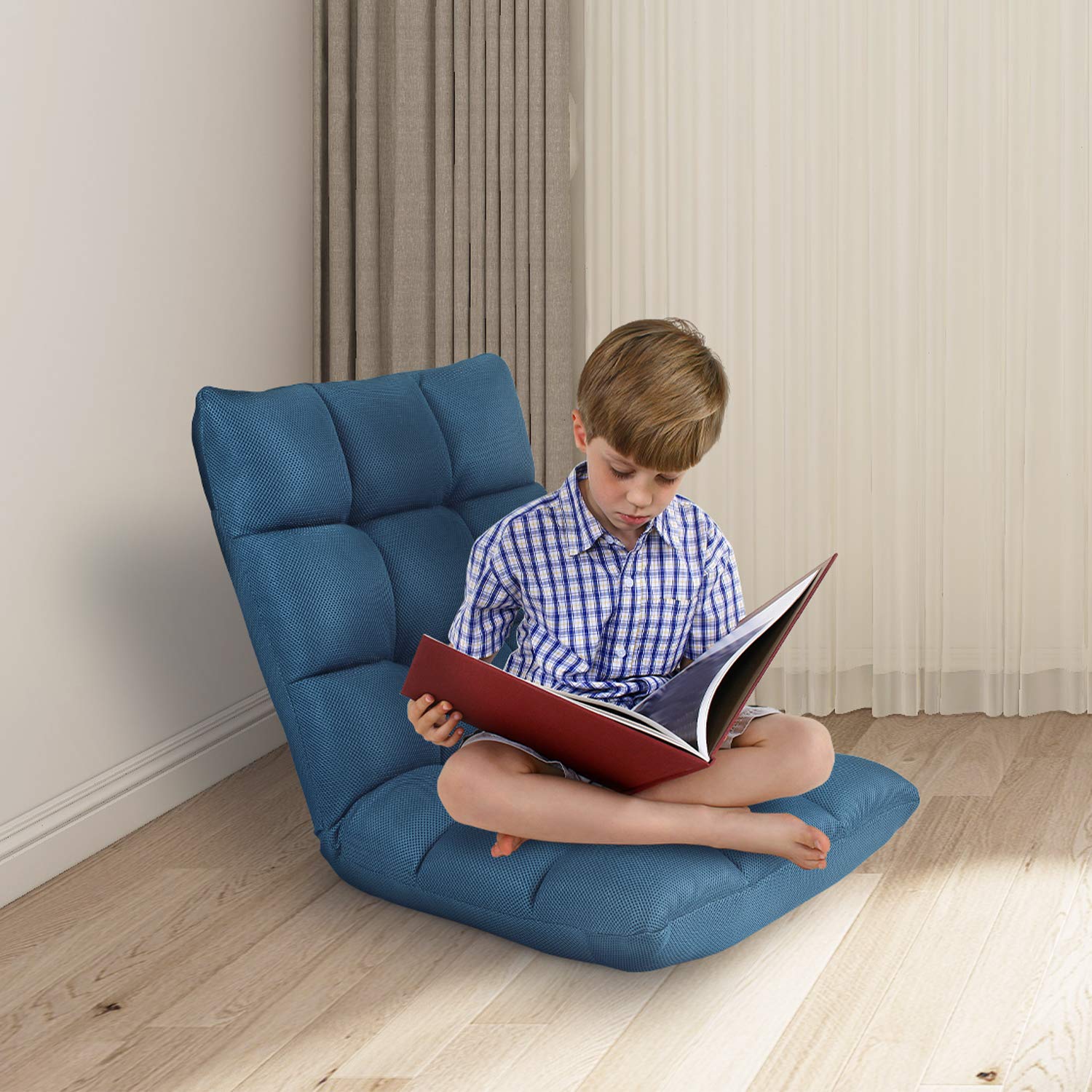 Floor Chair Adjustable Nnewvante 5 Angles Padded Floor Seating Back