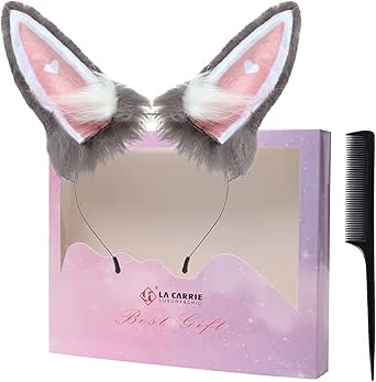 Amazon.com: LA CARRIE Handmade Bunny Rabbit Faux Fur Furry Ears ...