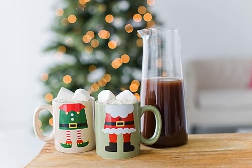 Miniatura 2 de Pearhead Juego de tazas de Navidad a juego, juego de tazas de Papá Noel y elfo, decoración del hogar de Navidad, regalos de vacaciones, juego de 2