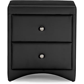 Amazon Com Baxton Studio Dorian Faux Leather Upholstered Modern Nightstand Black Furniture Decor