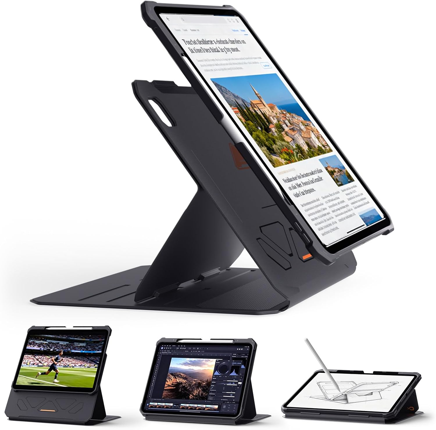 SUPCASE for iPad Pro 13 Inch Case M5/M4 2025/2024 with Pencil Holder, Black