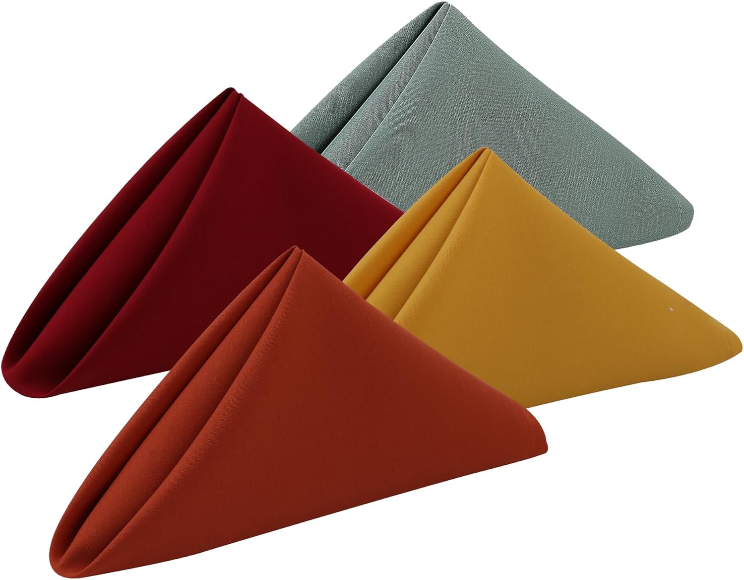 Cloth Napkins Set of 8,Gold,Terracotta,Burgundy,Sage(Fall 4 Colors)
