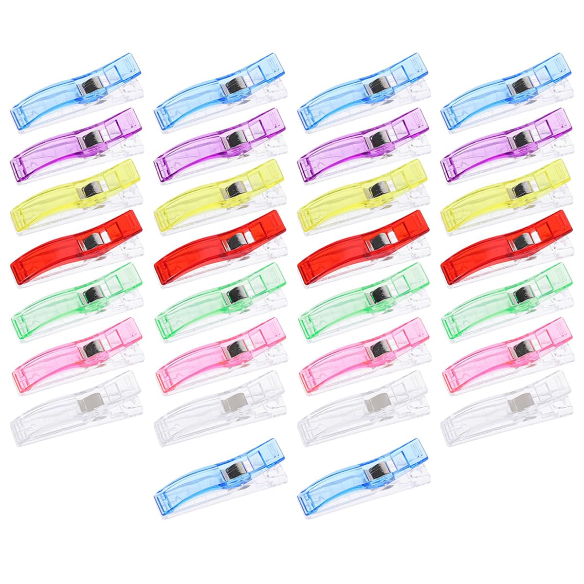 Stationery Office Fixing Clips 30 Large Mixed Color Sewing Clips Plastic Material Perfect for Daily Office Use Craft Sewing Patchwork Accessories (30Pcs)