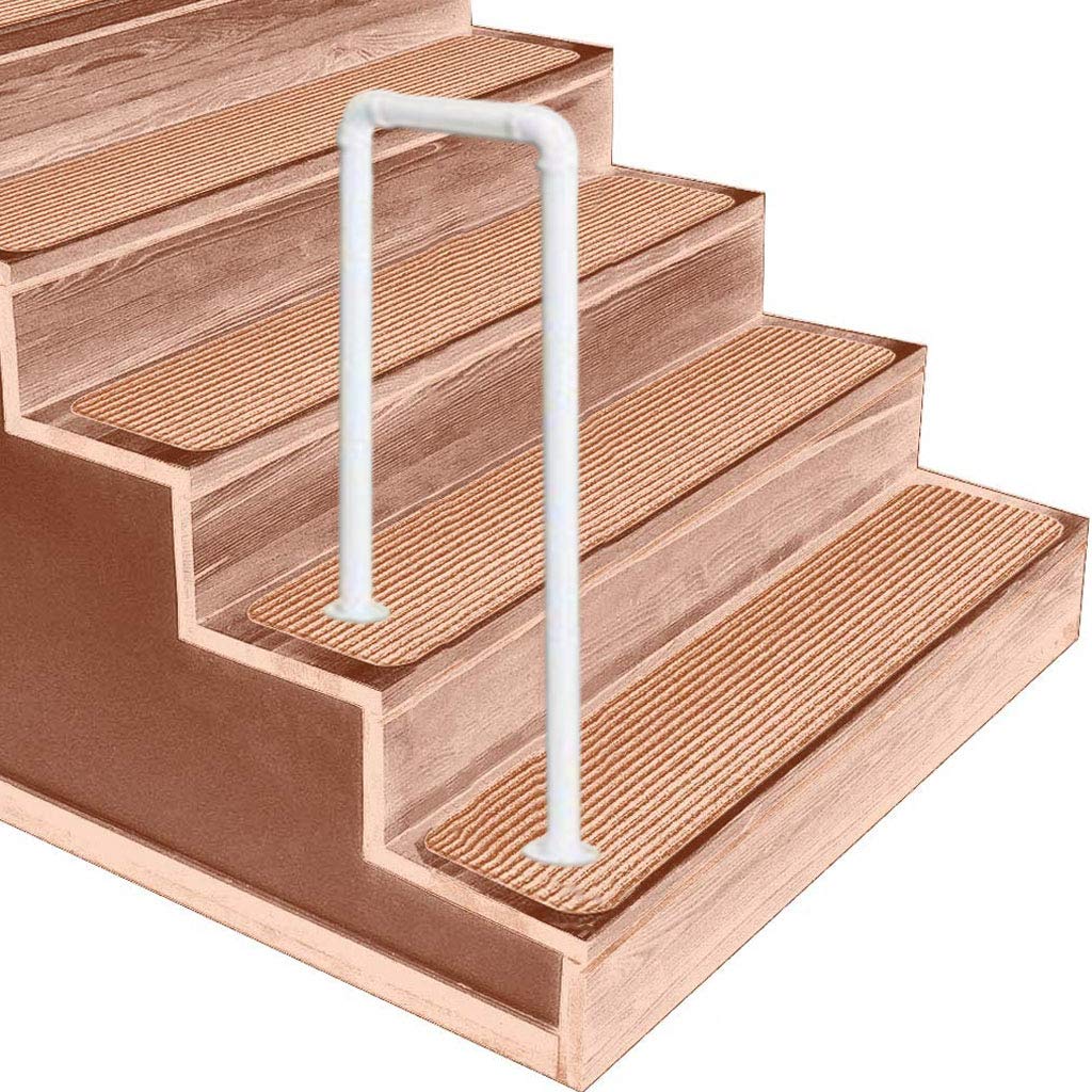 Rampe d'escalier extérieure en U en fer forgé pour marches en béton