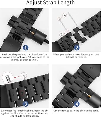 TStrap Metal Watch Strap - Quick Release Watch Bands for Men Women - Brushed Solid Stainless Steel Smart Watch Bracelet - Ladies Replacement Band Clasp Buckle - 16mm 18mm 20mm 22mm