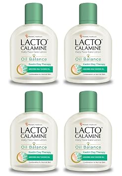 Pack of 4 - Lacto Calamine Skin Balance Oil Control With Kaolin + Aloevera Daily Nourishing Lotion 120ml