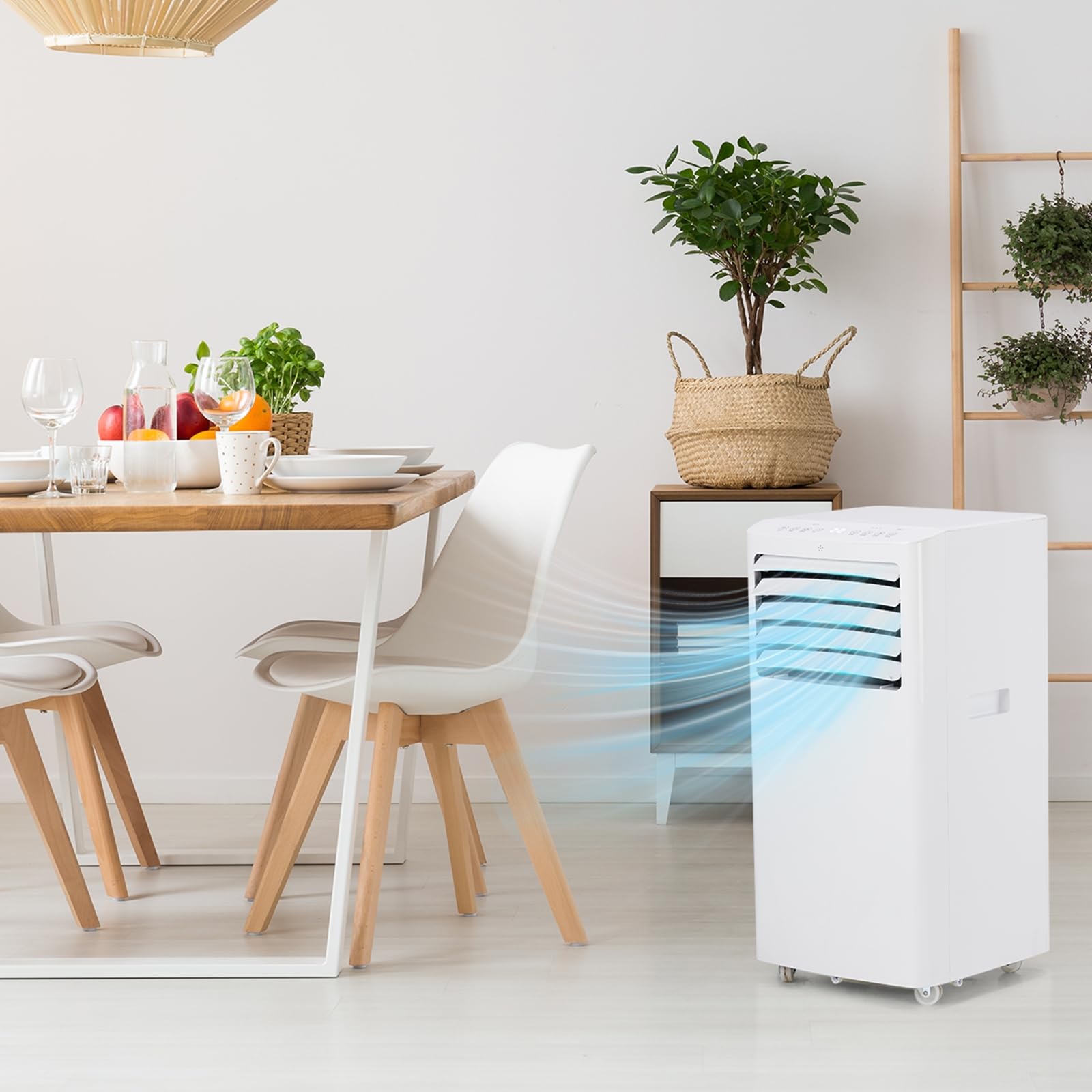 LEADZM Climatiseur Mobile Portable, Climatiseur d'Air Mobile 12000BTU，Contrôle Wi-Fi Intelligent,3-en-1 Déshumidificateur, Ventilateur, Minuterie 24h