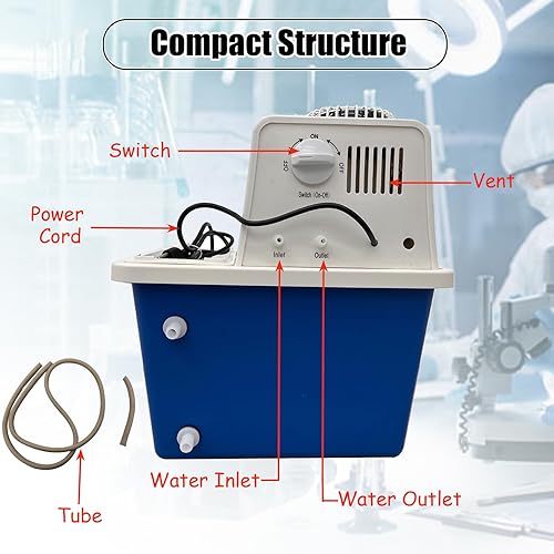 Miniatura 7 de INTSUPERMAI Evaporador rotativo de 2L con bomba de vacío de circulación de agua de 15L, Rotavap de elevación manual de laboratorio de 110V