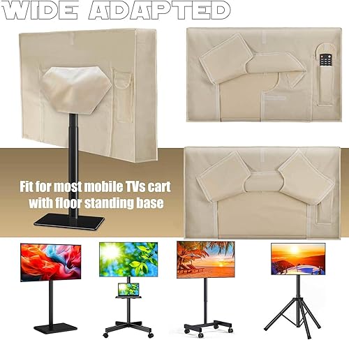 Miniatura 7 de IC ICLOVER Funda para soporte de TV móvil de 30 a 32 pulgadas, cubierta impermeable para TV al aire libre para soporte rodante, protector de