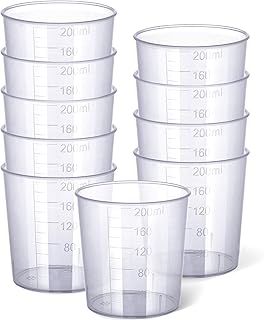 Gartful 200ml Large Measuring Cup, 6.8oz Plastic Graduated Cups for Resin Epoxy Casting Making, Slime Making, Paint Pouring, Chemical Resistant, 10 Packs