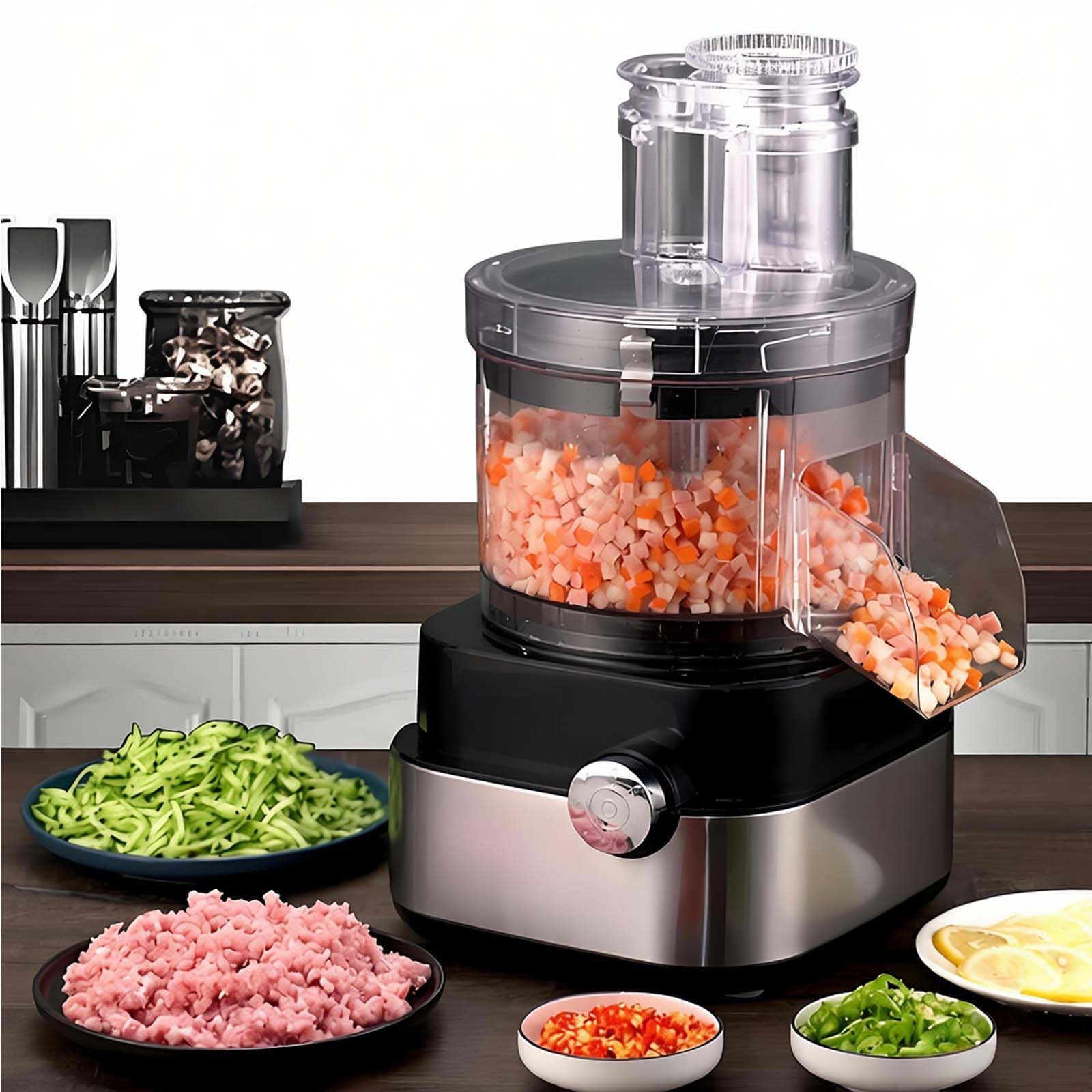 Cortadora verduras eléctrica con 5 funciones automáticas y cuchillas de acero inox
