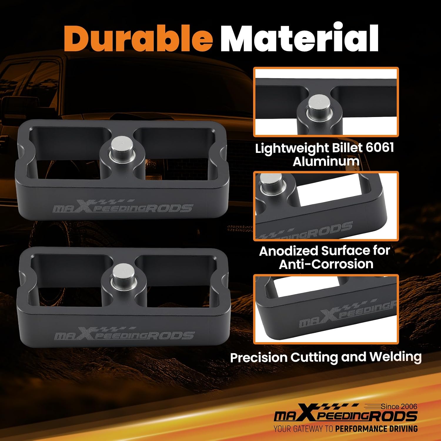 maXpeedingrods 1” Rear Lowering Tapered Block for Mini & Midsize Pickups
