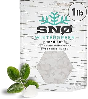 SNØ Wintergreen Xylitol Candy Chips | Oral Health Support | Pure Birch Xylitol | Sugar-Free, Low-Carb, Diabetic-Friendly | Vegan, Non-GMO, Gluten-Free, Kosher, Keto-friendly (1 LB Bag)