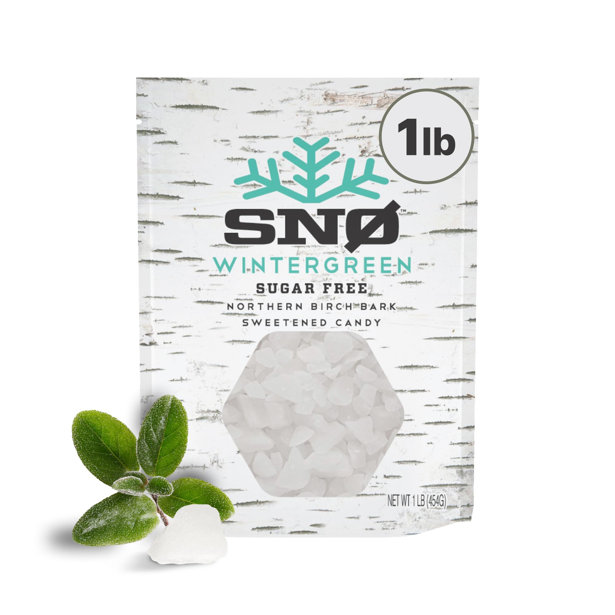 SNØ Wintergreen Xylitol Candy Chips | Oral Health Support | Pure Birch Xylitol | Sugar-Free, Low-Carb, Diabetic-Friendly | Vegan, Non-GMO, Gluten-Free
