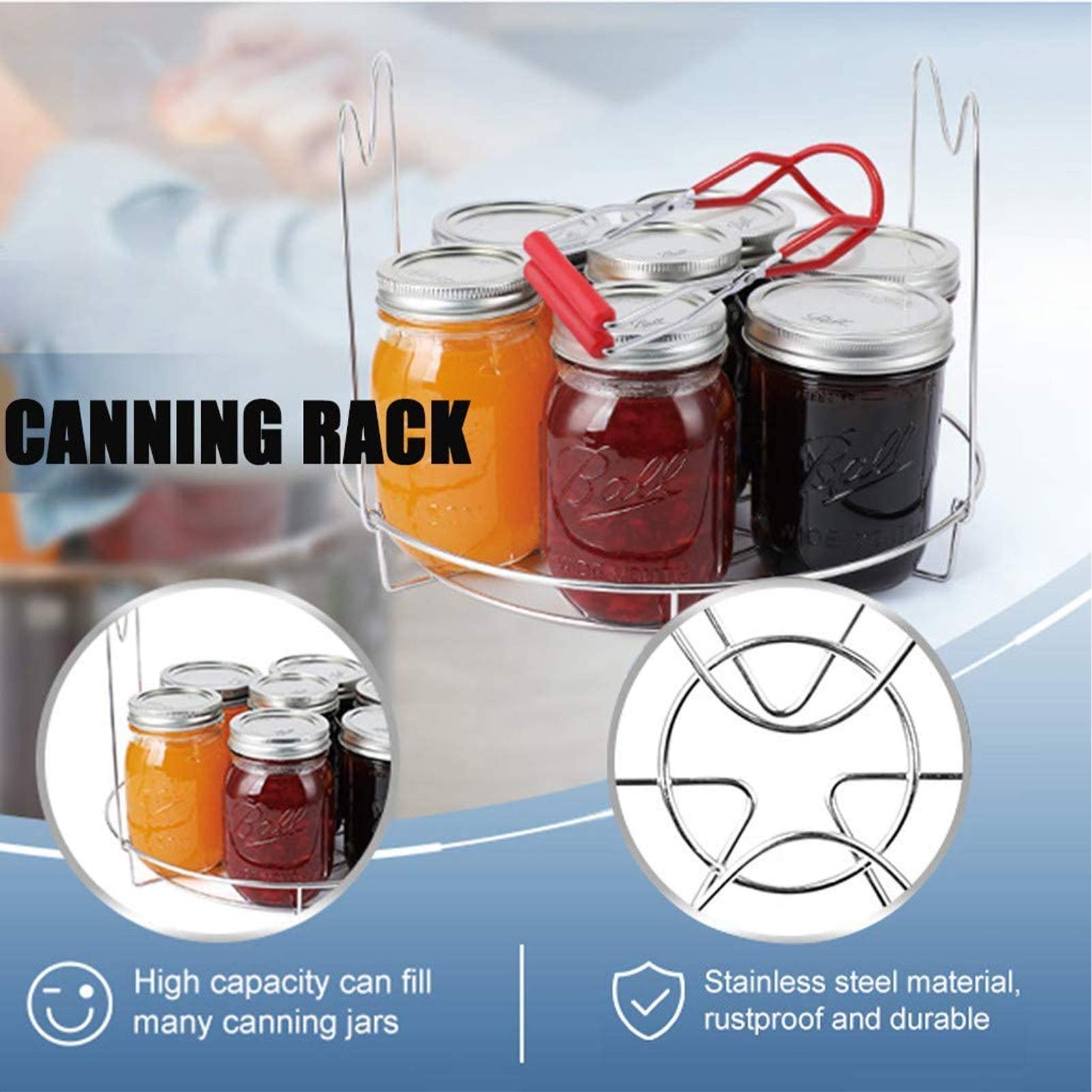 Canning Set 10'' Stainless Steel - Foldable Hot Water Canner Rack For ...