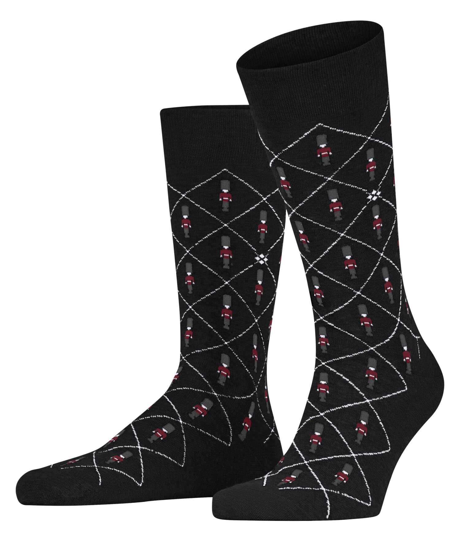 Burlington Men's Guard M So Cotton Patterned 1 Pair Socks, Black 3000, 6.5-11