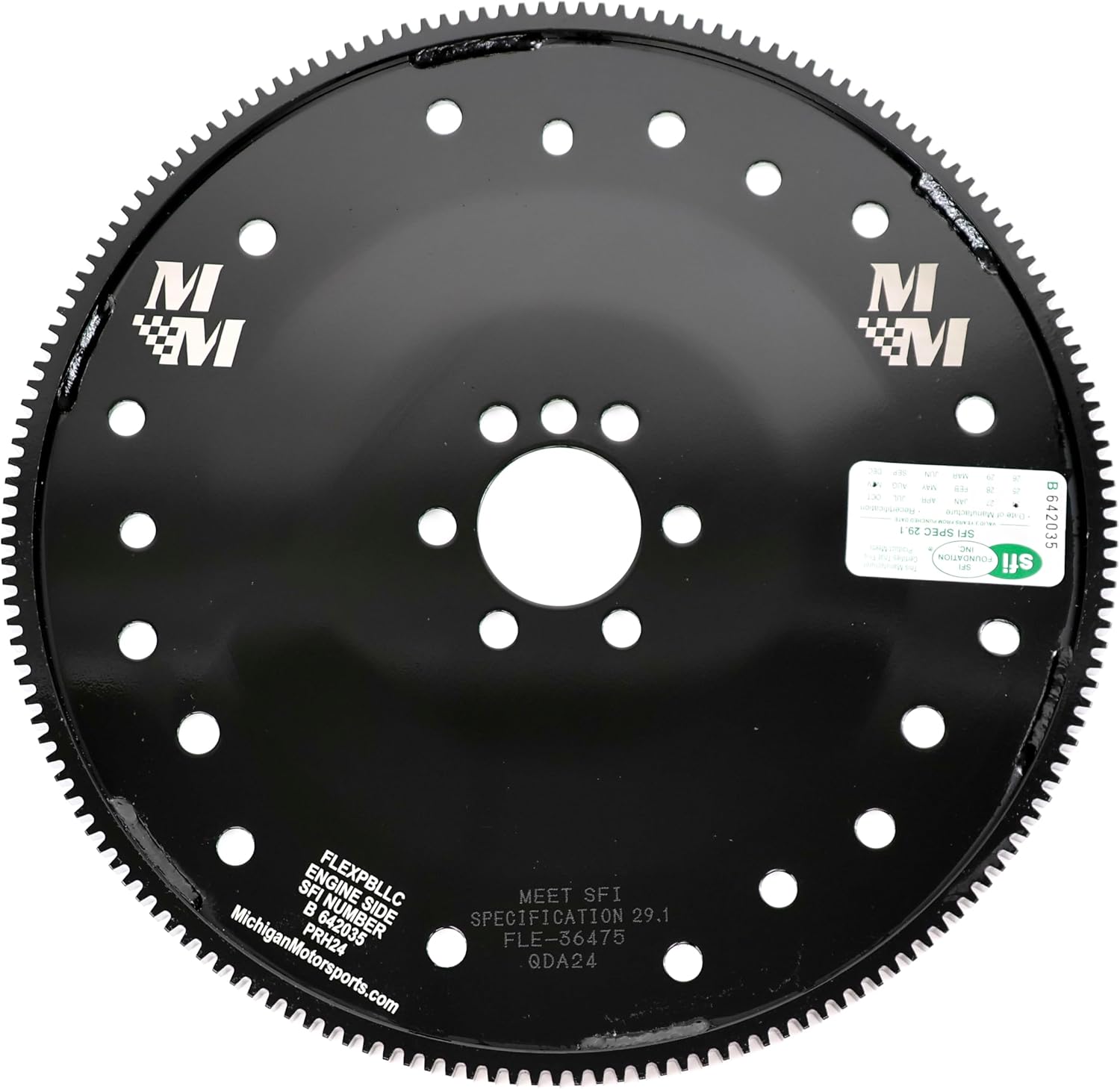 Michigan Motorsports 1999-2000 6.0L LS Flexplate for Long Crank | MMFLEXPBLLC | Fits LQ4 Engines with 6-Bolt Crankshaft | SFI-Rated High-Strength Flat Flexplate | Durable LS Transmission Upgrade