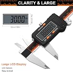 Digital Caliper, HARDELL 6 Inch Stainless Steel Caliper Measuring Tool with Large LCD Screen, Electronic Micrometer Caliper Digital Inch/Millimeter Conversion, Automatic Off(Ruler & 2 Batteries)