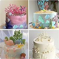 Vista 4 de Molde de silicona para algas marinas, molde de fondant de coral marino para decoración de pasteles, decoración de cupcakes, caramelo de chocolate