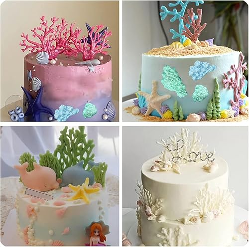 Miniatura 4 de Molde de silicona para algas marinas, molde de fondant de coral marino para decoración de pasteles, decoración de cupcakes, caramelo de chocolate,