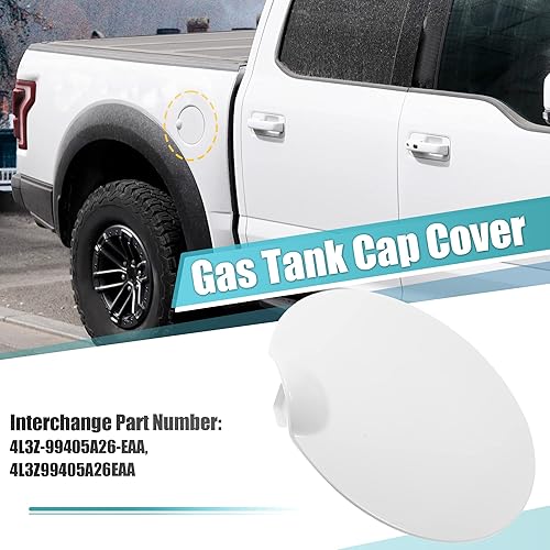 Miniatura 2 de X AUTOHAUX Tapa de llenado de tanque de combustible para Ford F-150 2004-2008 4L3Z-99405A26-EAA 4L3Z99405A26EAA Reemplazo de puerta de tanque de gas